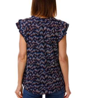 Thumbnail 2: Democracy Women's Double Ruffle V-Neck Top 