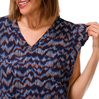 Thumbnail 3: Democracy Women's Double Ruffle V-Neck Top 