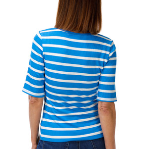 Thumbnail 2: Cyrus Women's Elbow Sleeve Ribbed V-Neck Top 