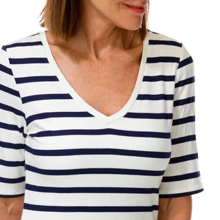 Thumbnail 2: Cyrus Women's Elbow Sleeve Ribbed V-Neck Top 