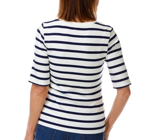 Thumbnail 3: Cyrus Women's Elbow Sleeve Ribbed V-Neck Top 