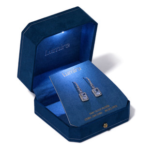 Thumbnail 3: Lumira Women's Cubic Zirconia Baguette Drop Earrings 