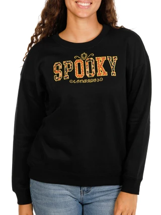 Thumbnail 1: Tru Self Women's Halloween Spooky Season Applique Sweatshirt 