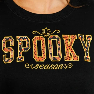 Thumbnail 2: Tru Self Women's Halloween Spooky Season Applique Sweatshirt 