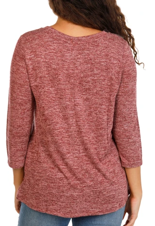 Thumbnail 2: Tru Self Women's Harvest Turkey Applique Side Button Top  