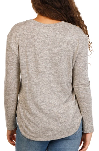 Thumbnail 2: Tru Self Women's Fall Coffee Lovers Club Applique Side Button Top 