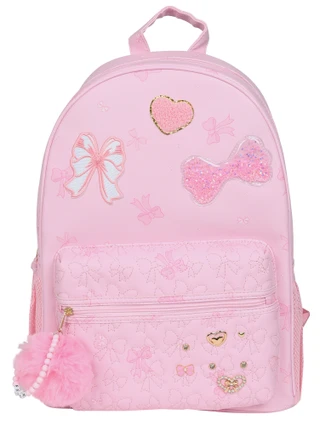 Thumbnail 1: Underonesky Extra Large Bow Print Backpack w/ Bag Charm 