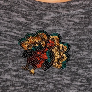 Thumbnail 3: Tru Self Women's Harvest Sequined Turkeys Top 