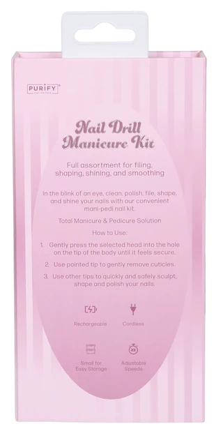 Thumbnail 3: Purify Nail Drill Manicure Kit with 6 Heads & Charging Cord 