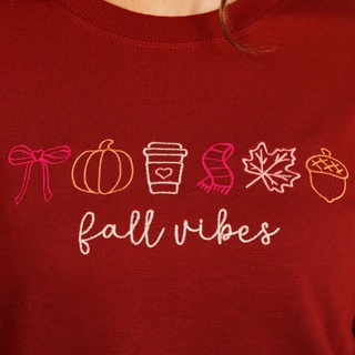 Thumbnail 3: Marled Women's Embroidered Fall Icons Sweatshirt 