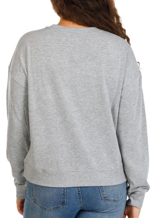 Thumbnail 2: Marled Women's Harvest Fall Leaves Applique Sweatshirt 