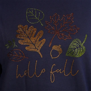 Thumbnail 3: Marled Women's Harvest Rhinestone Leaves Hello Fall Sweatshirt 