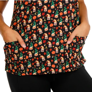 Thumbnail 3: Revel Women's Harvest Bobby 2 Pocket Print Stretch Uniform Top 