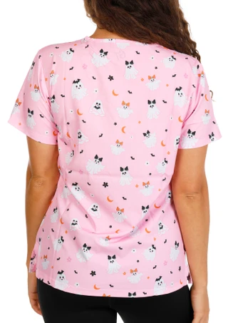 Thumbnail 3: GT Performance Women's Halloween 3 Pocket Print Stretch Uniform Top 