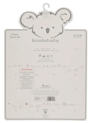 Thumbnail 2: KOALA BABY Baby Girls 4 Pk Socks  