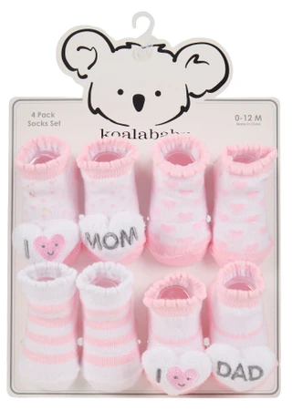 Thumbnail 1: KOALA BABY Baby Girls 4 Pk Socks  