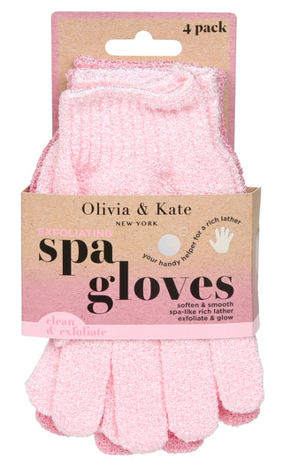 Thumbnail 1: Olivia & Kate 4 Pk Exfoliating Spa Gloves 