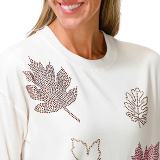 Thumbnail 2: Marled Women's Petite Harvest Rhinestone Leaves Sweatshirt 