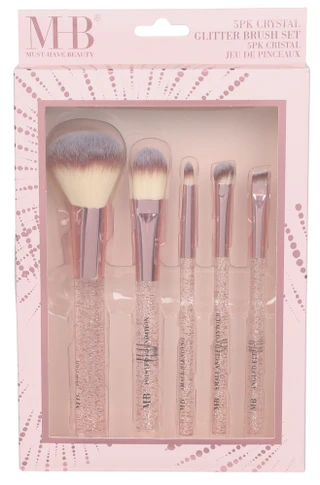 Thumbnail 1: MUST HAVE BEAUTY 5 Pk Crystal Glitter Makeup Brush Set  