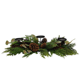 Thumbnail 2: Magical Season Pinecone & PE Pine Centerpiece 3 Candle Holder  