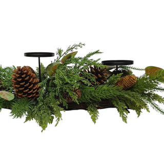 Thumbnail 3: Magical Season Pinecone & PE Pine Centerpiece 3 Candle Holder  