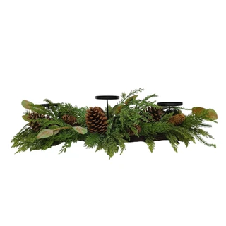 Thumbnail 1: Magical Season Pinecone & PE Pine Centerpiece 3 Candle Holder  