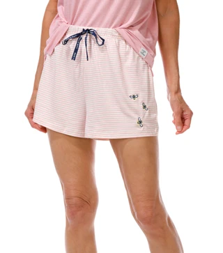 Thumbnail 4: Life is Good Women's 2 Pc Short Sleeve Daisy Stripe Pajama Shorts Set 