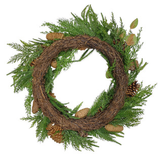 Thumbnail 2: Magical Season 24" Pinecone & PE Pine Wreath 