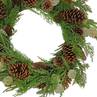 Thumbnail 3: Magical Season 24" Pinecone & PE Pine Wreath 