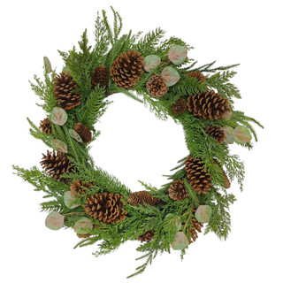 Thumbnail 1: Magical Season 24" Pinecone & PE Pine Wreath 