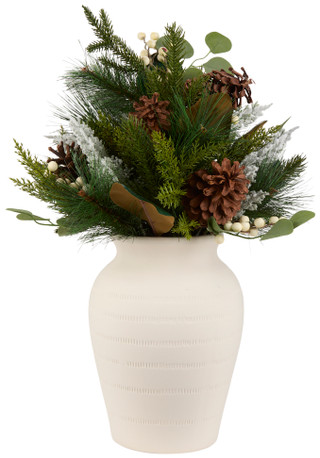 Thumbnail 1: Magical Season 25 in Eucalyptus & Berry Arrangement in Ceramic Pot 