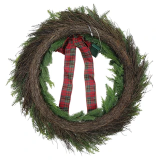 Thumbnail 3: Magical Season 30" LED Bell Cypress Ribbon Wreath 