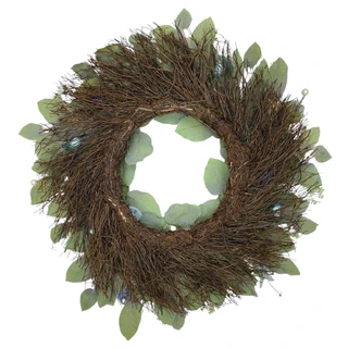 Thumbnail 3: Magical Season 24" Coastal Seashell, Starfish & Sand Dollar Spiral Wreath 