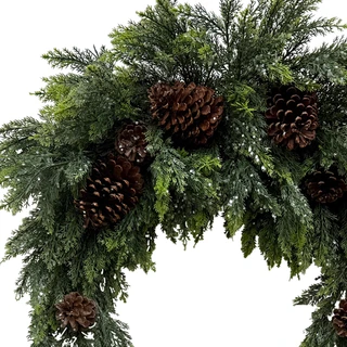 Thumbnail 2: Magical Season 36" Half Moon Real Touch Pinecone Arrangement 