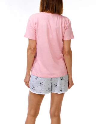 Thumbnail 2: Life is Good Women's 2 Pc Short Sleeve Minnie Mouse Print Pajama Set 