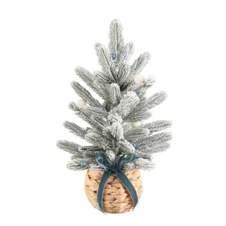 Thumbnail 1: FLORA BUNDA 18.75" Snowy Christmas Tree with Pearl Berries 