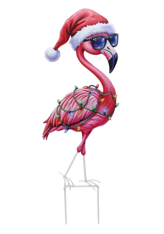 Thumbnail 1: Magical Season 34" LED Flamingo with Sunglasses Yard Stake 