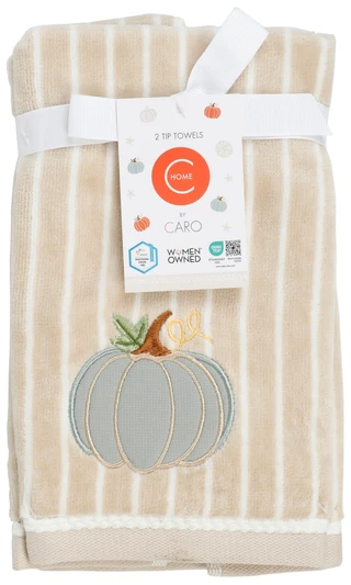 Thumbnail 1: Caro Home 2 Pk Stripe Pumpkin Tip Towels  