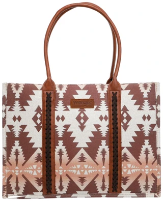 Thumbnail 1: Wrangler Brown Aztec Wide Tote Bag 