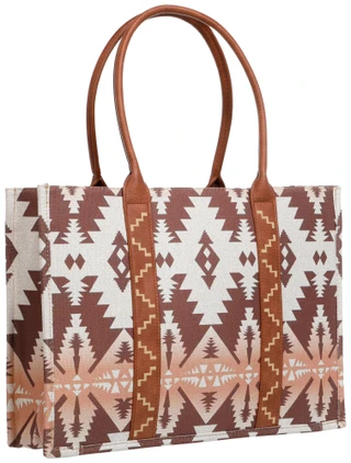 Thumbnail 2: Wrangler Brown Aztec Wide Tote Bag 