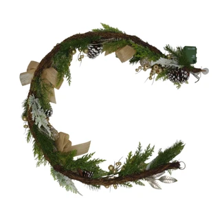 Thumbnail 3: Magical Season 6 ft Lighted Christmas Ball, Berry & Cedar Garland 