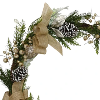 Thumbnail 4: Magical Season 6 ft Lighted Christmas Ball, Berry & Cedar Garland 