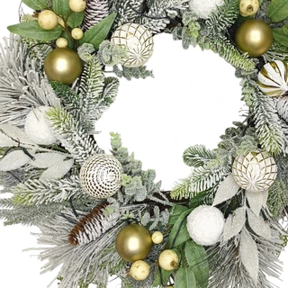 Thumbnail 2: Magical Season 24" Lighted Ornament & Pinecone Wreath 