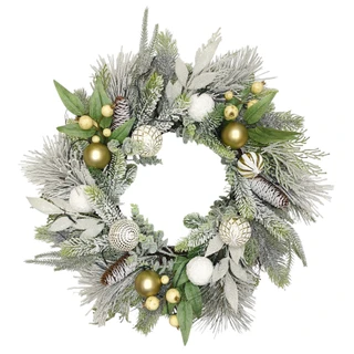 Thumbnail 3: Magical Season 24" Lighted Ornament & Pinecone Wreath 
