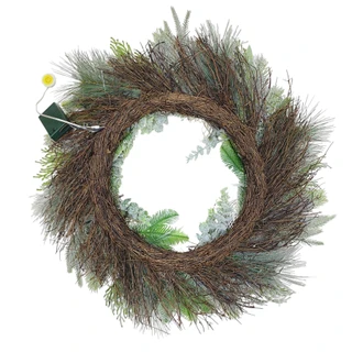 Thumbnail 4: Magical Season 24" Lighted Ornament & Pinecone Wreath 