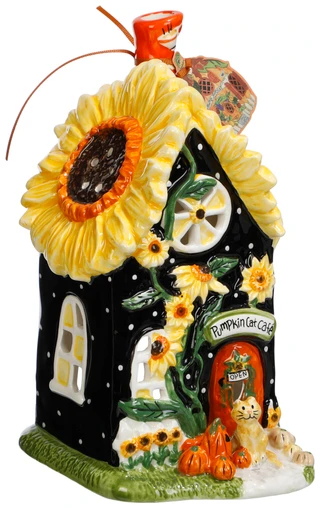 Thumbnail 1: BLUE SKY Harvest Pumpkin Cat Cafe Candle House 