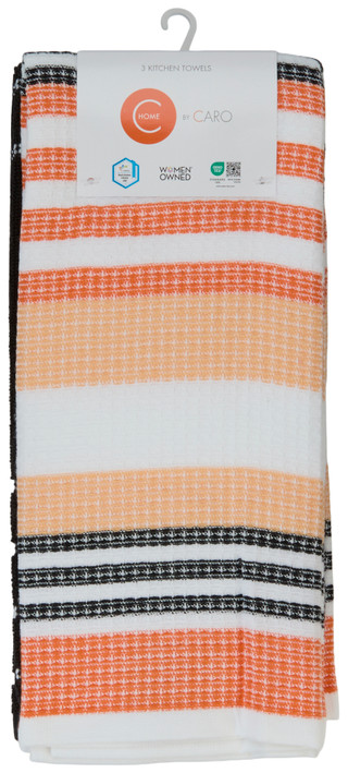 Thumbnail 1: Caro Home 3 Pk Stripe Kitchen Towels Set 