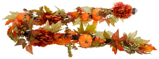 Thumbnail 1: Supreme Silk Harvest Pumpkin Floral Garland 