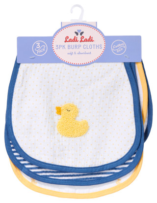 Thumbnail 1: DREAMGRO Duck Muslin Burp Cloths, 3-Pack 