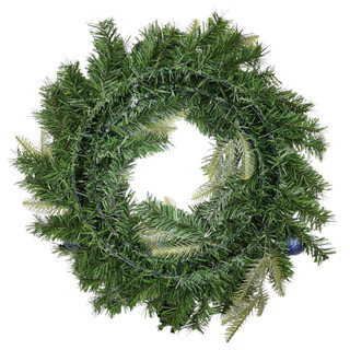 Thumbnail 4: Magical Season 24" Lighted Snowy Mixed Pine & Pinecone Wreath 